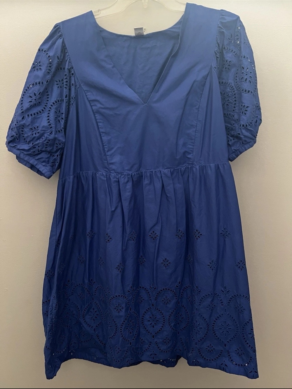 Old Navy Royal Blue Eyelet Babydoll Dress